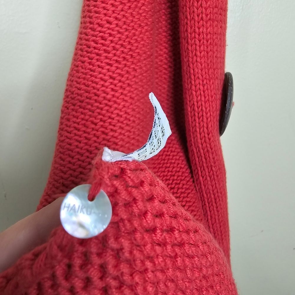 3 Button Wrap Shawl Scarf Cotton Open Knit - Picture 3 of 4